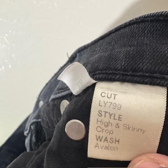 Reformation Jeans Womens 28 Black High & Skinny Crop Avalon Made In USA - Picture 6 of 10